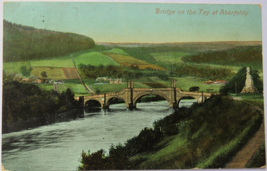Old Postcard of Bridge on the Tay At Aberfeldy 1910