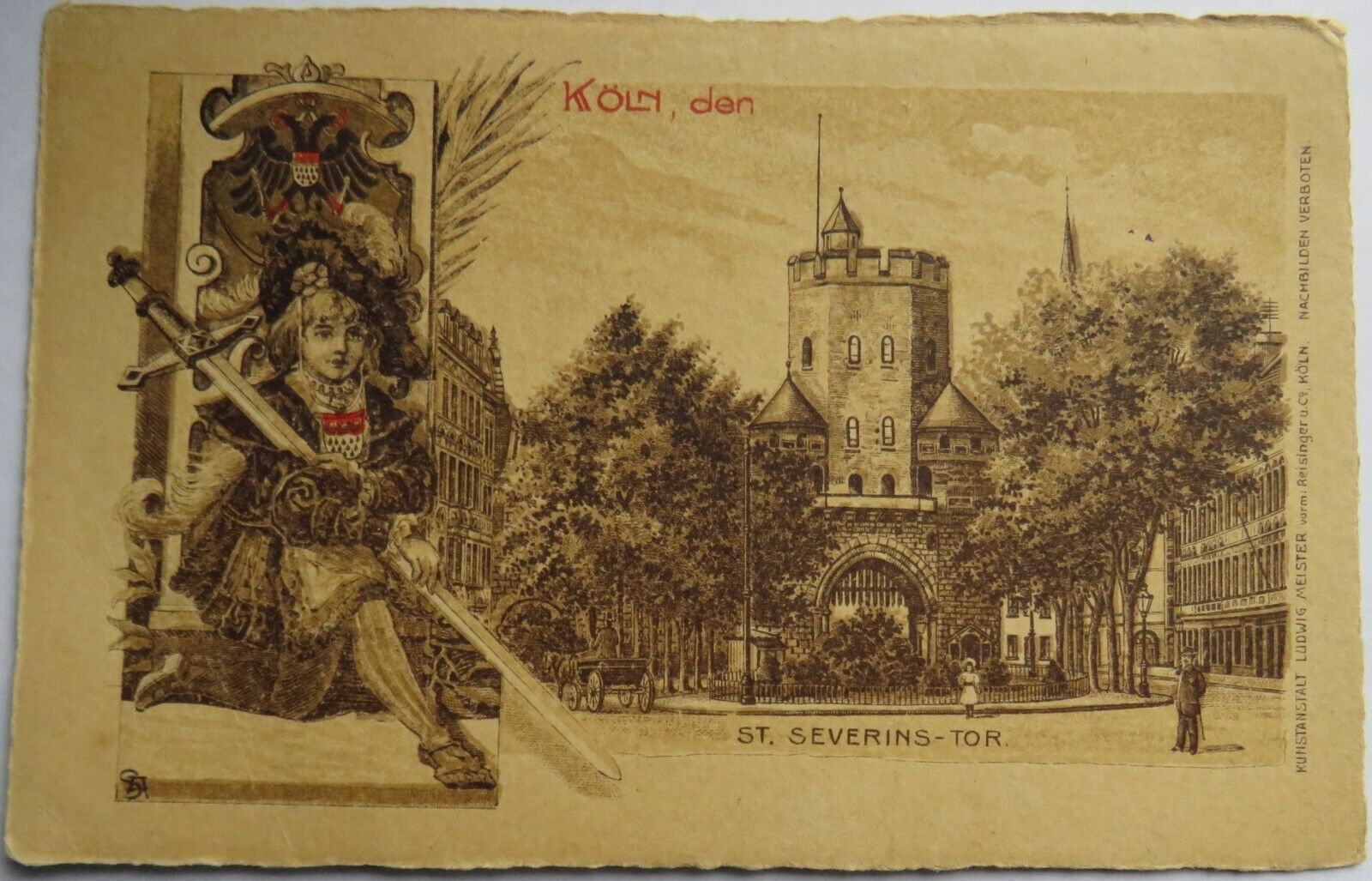 Old Postcard of St. Severins-Tor, Koln, Den
