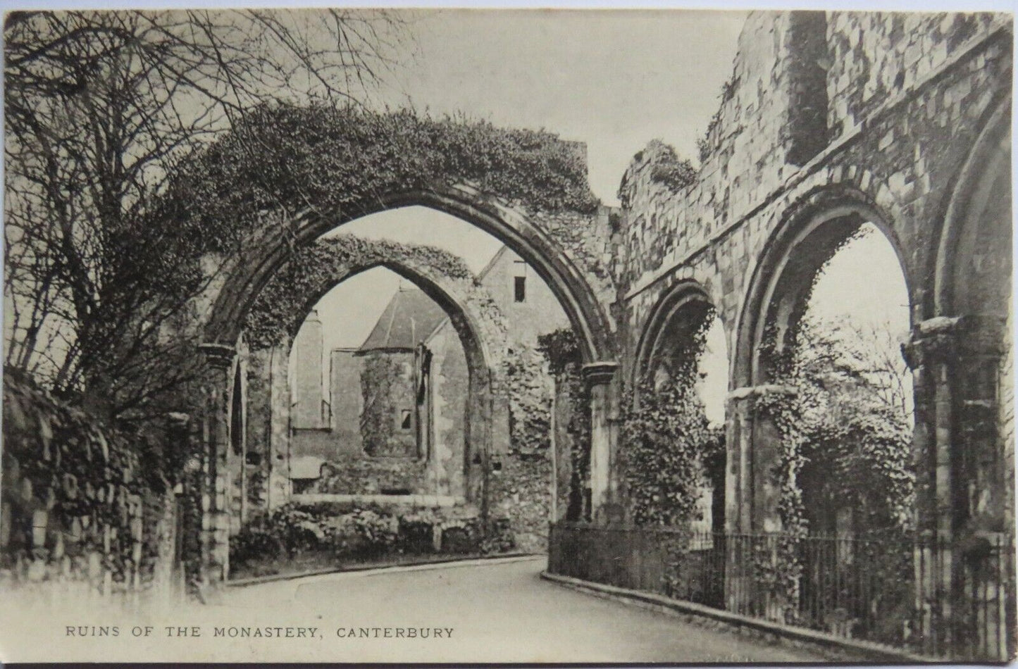 Old Postcard of Ruins Of The Monastery Canterbury - Ref : 1036