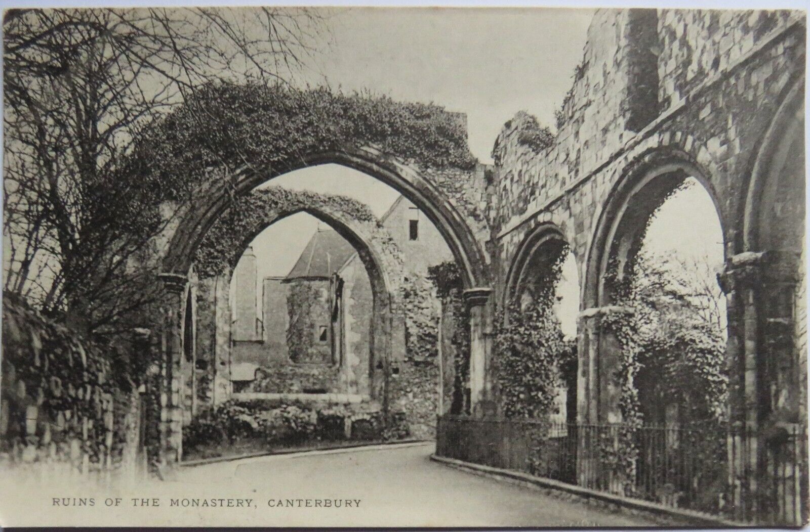 Old Postcard of Ruins Of The Monastery Canterbury - Ref : 1036