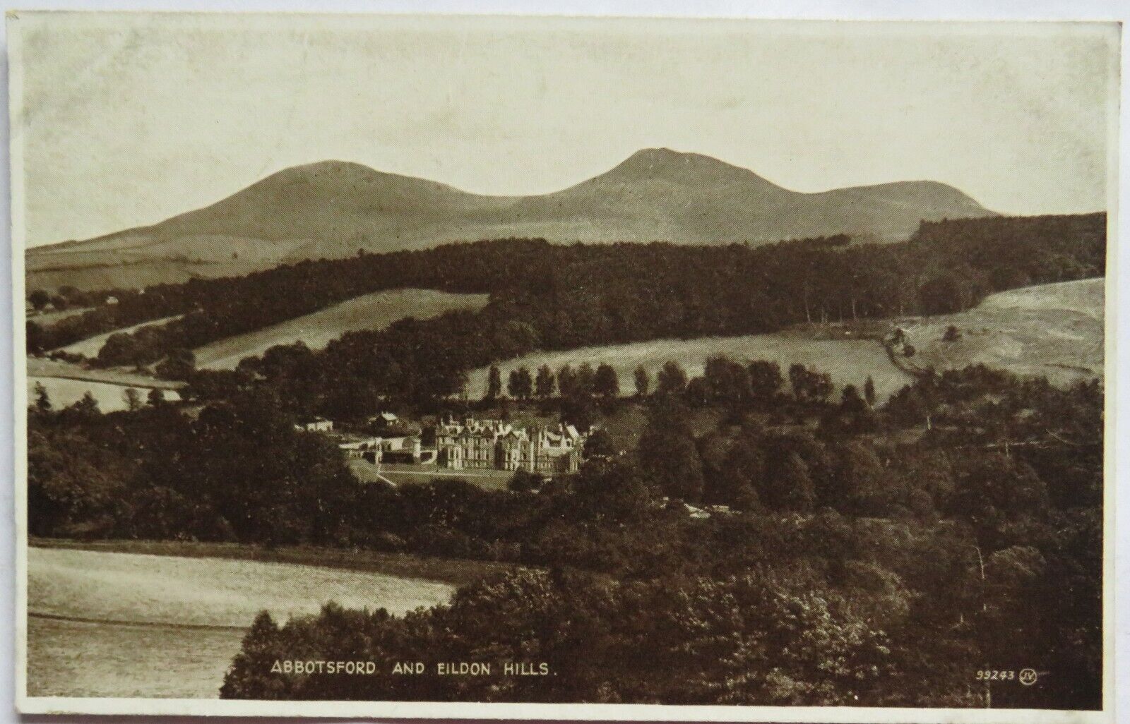 Old Postcard of Abbotsford and Eildon Hills - Ref : 1004