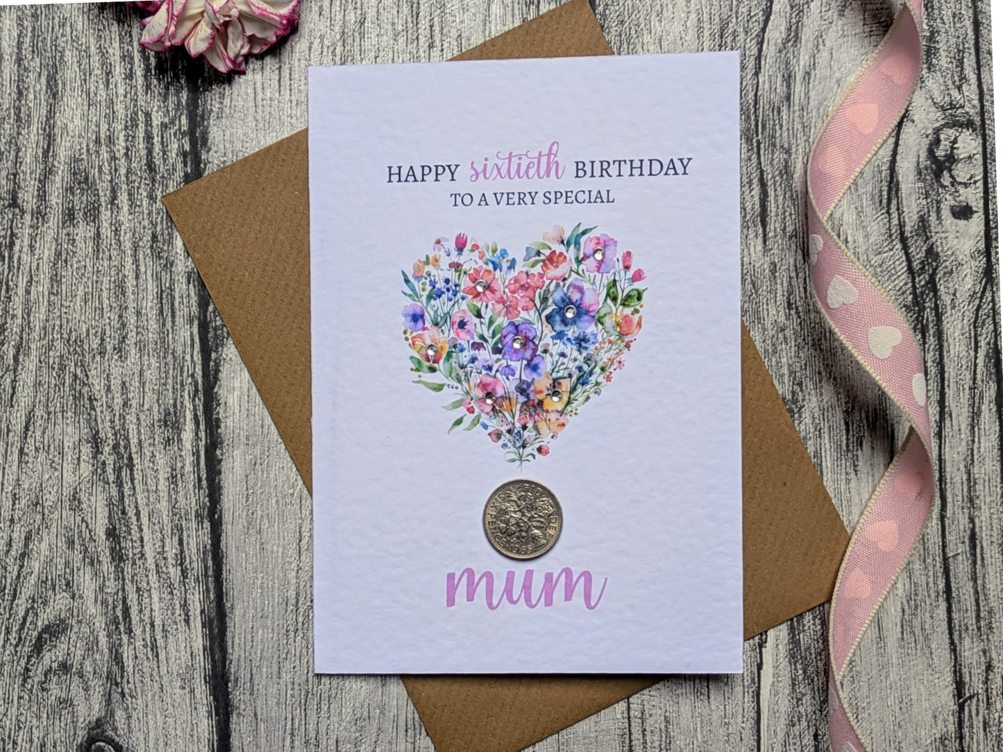 Birthday Coin Card for Mum -  60th or 70th