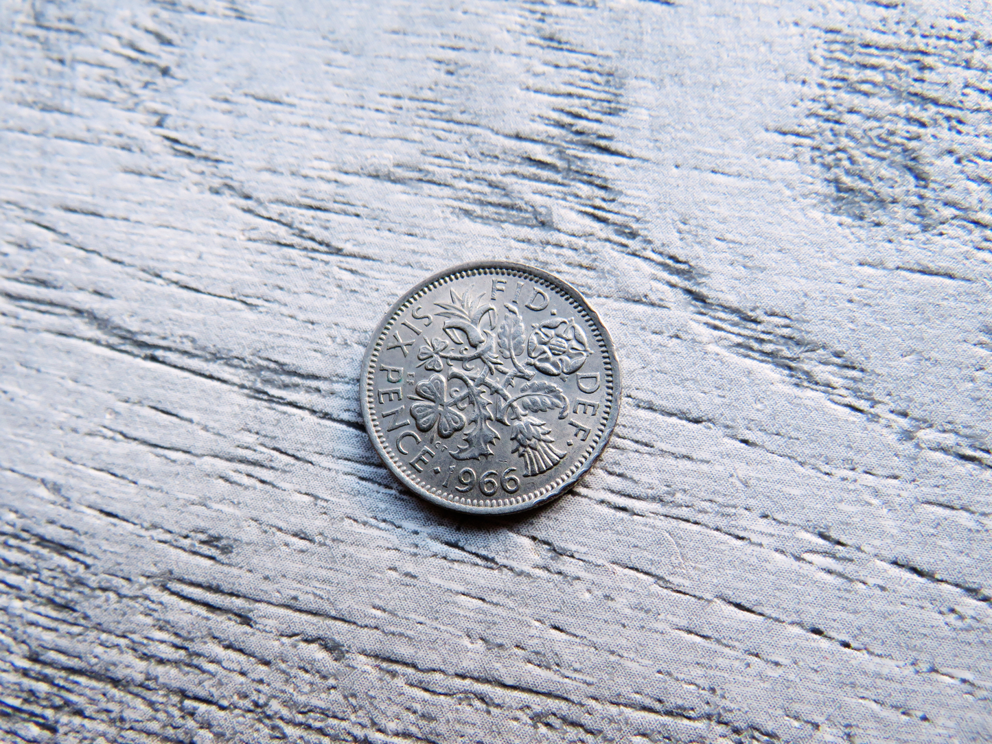 Genuine sixpence coin from 1966 for 60th birthday card