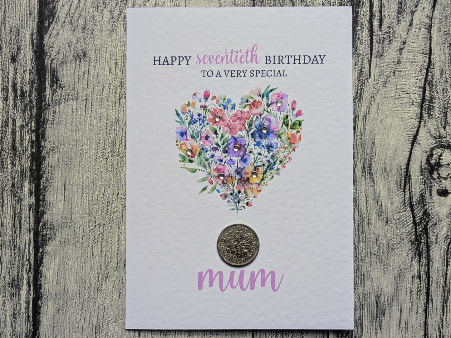 Birthday Coin Card for Mum -  60th or 70th