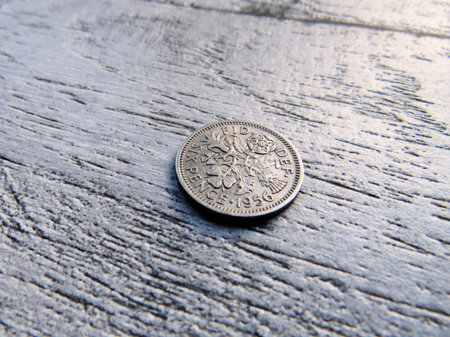 Genuine sixpence coin from 1956 for 70th birthday card