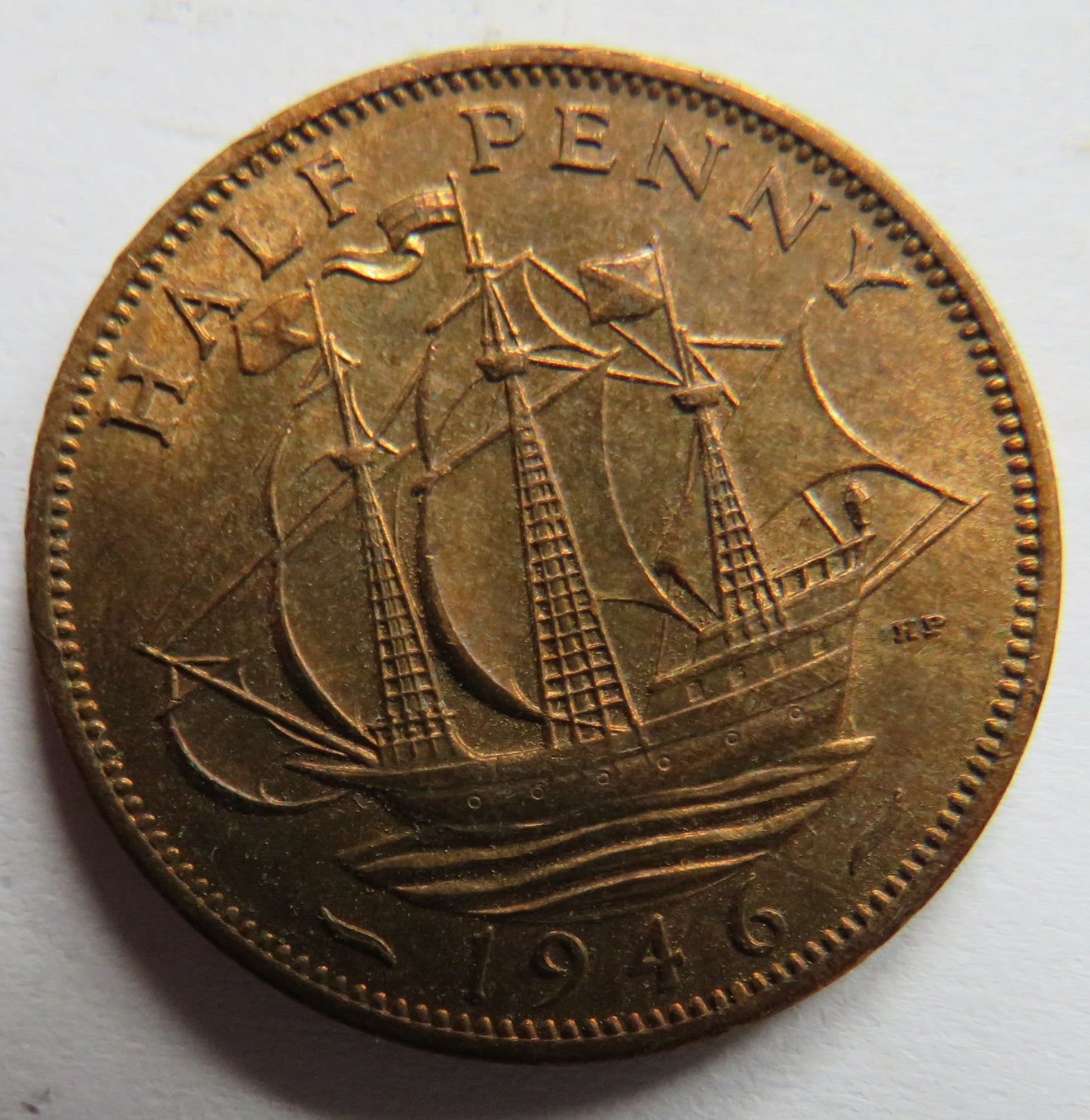 1946 King George VI Halfpenny Coin - Great Britain