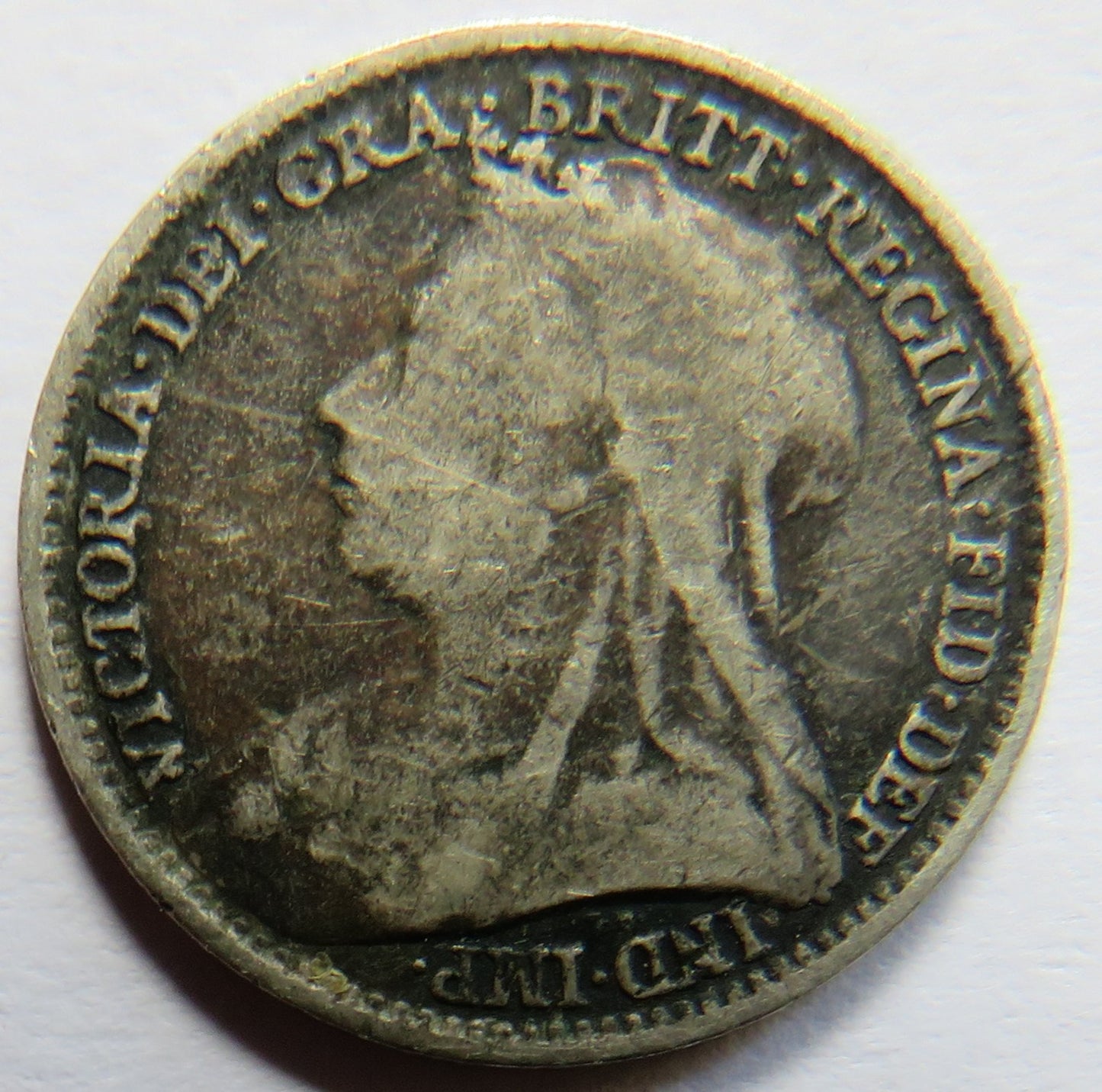 1894 Queen Victoria Silver Threepence Coin - Great Britain
