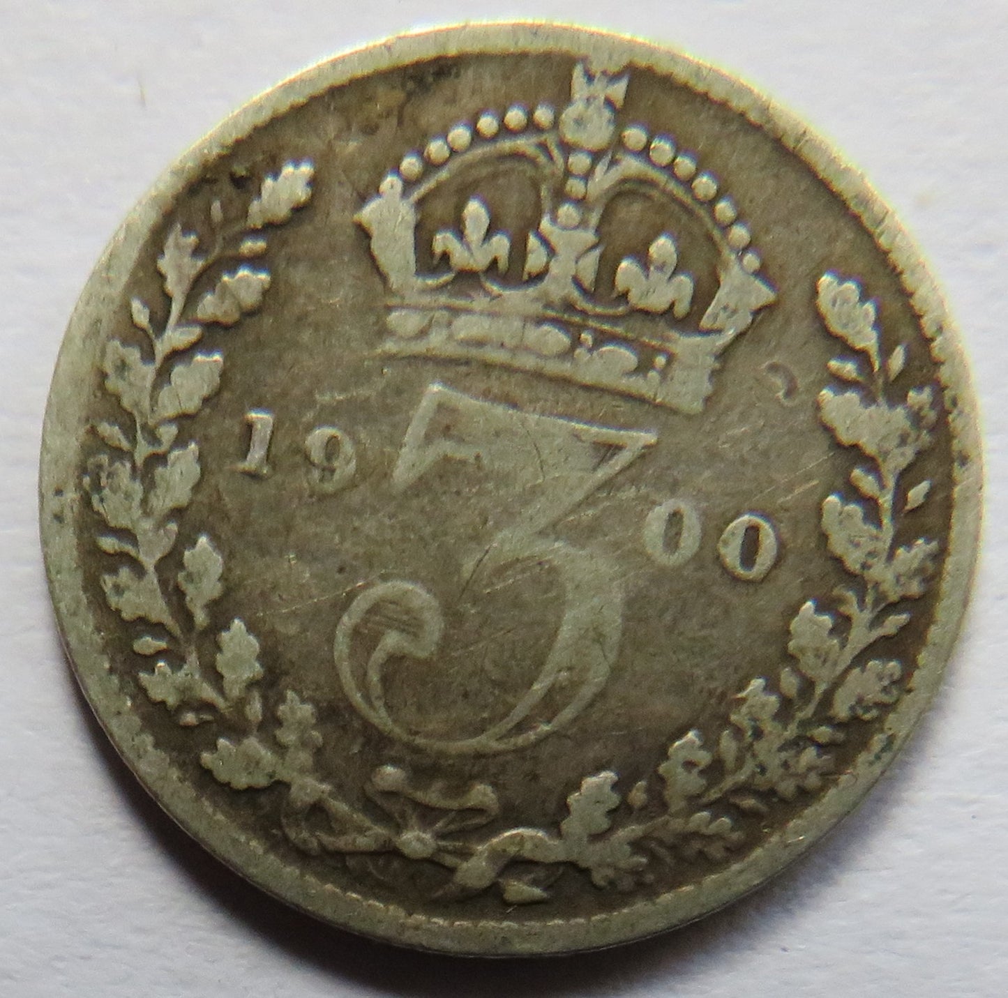 1900 Queen Victoria Silver Threepence Coin - Great Britain