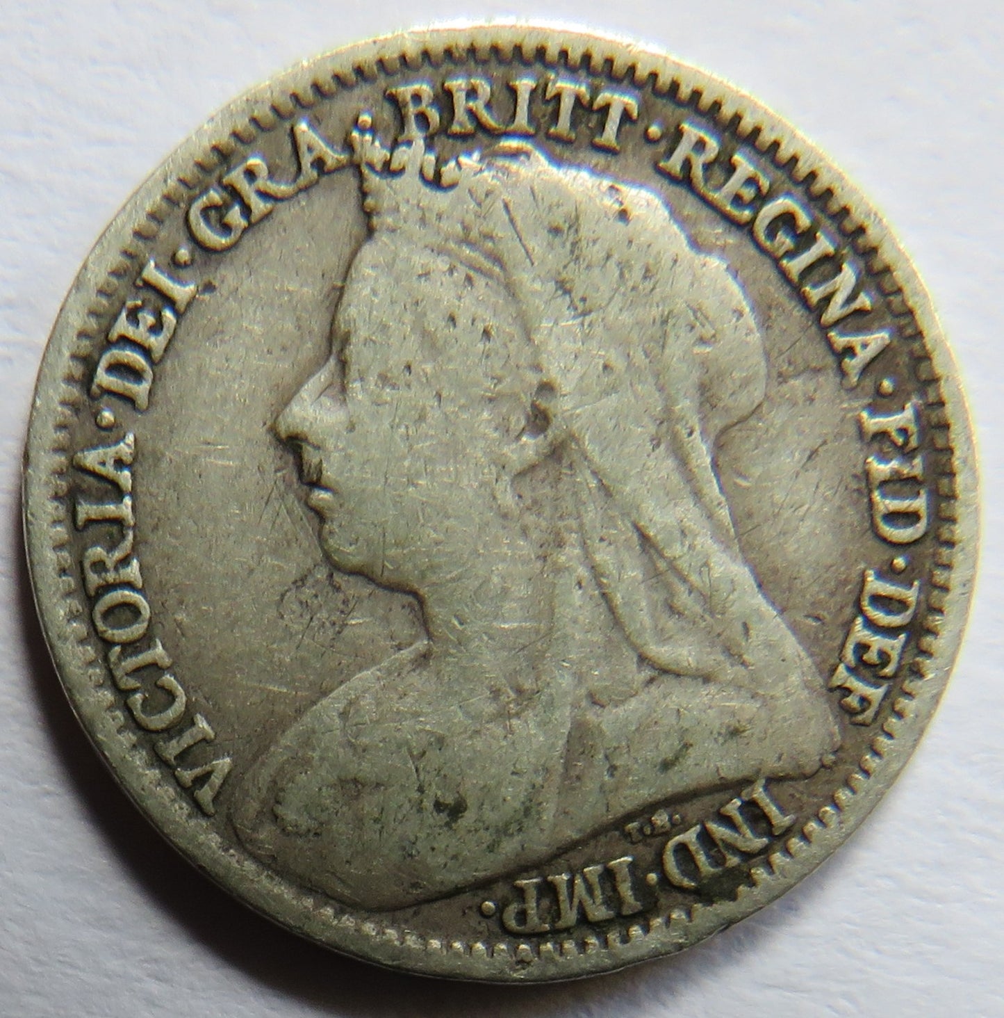 1895 Queen Victoria Silver Threepence Coin - Great Britain