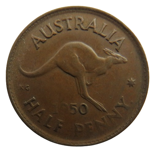 1950 King George VI Australia Halfpenny Coin