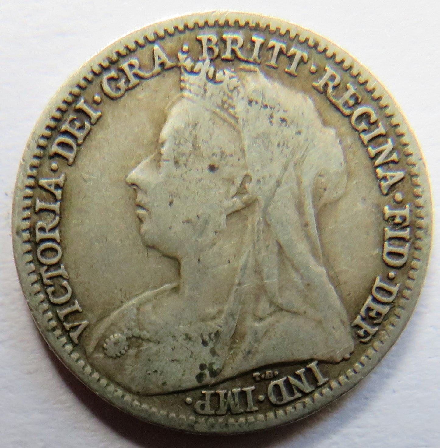 1896 Queen Victoria Silver Threepence Coin - Great Britain
