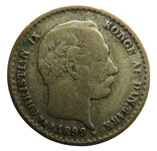 1899 Denmark Silver 10 Ore Coin