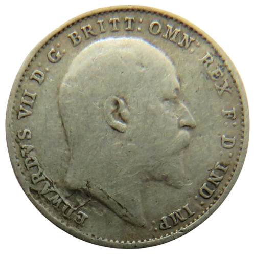 1910 King Edward VII Silver Threepence Coin - Great Britain
