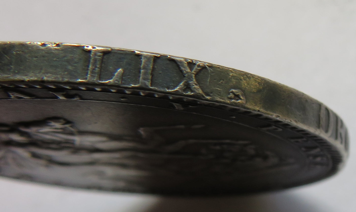 1819 LIX King George III Silver Crown Coin Good Details (Ex Mount)