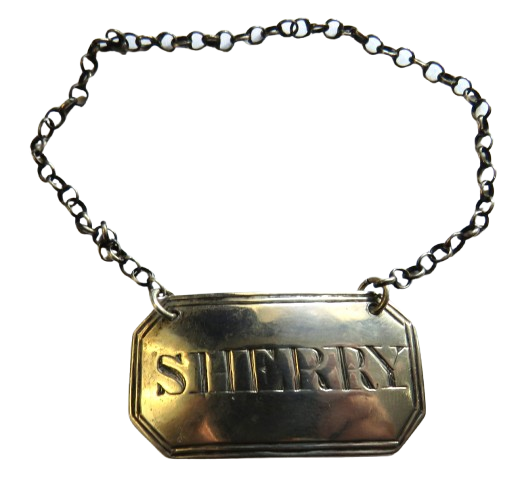 Antique Georgian Silver "Sherry" Decanter Label Hallmarked Edinburgh William Marshall