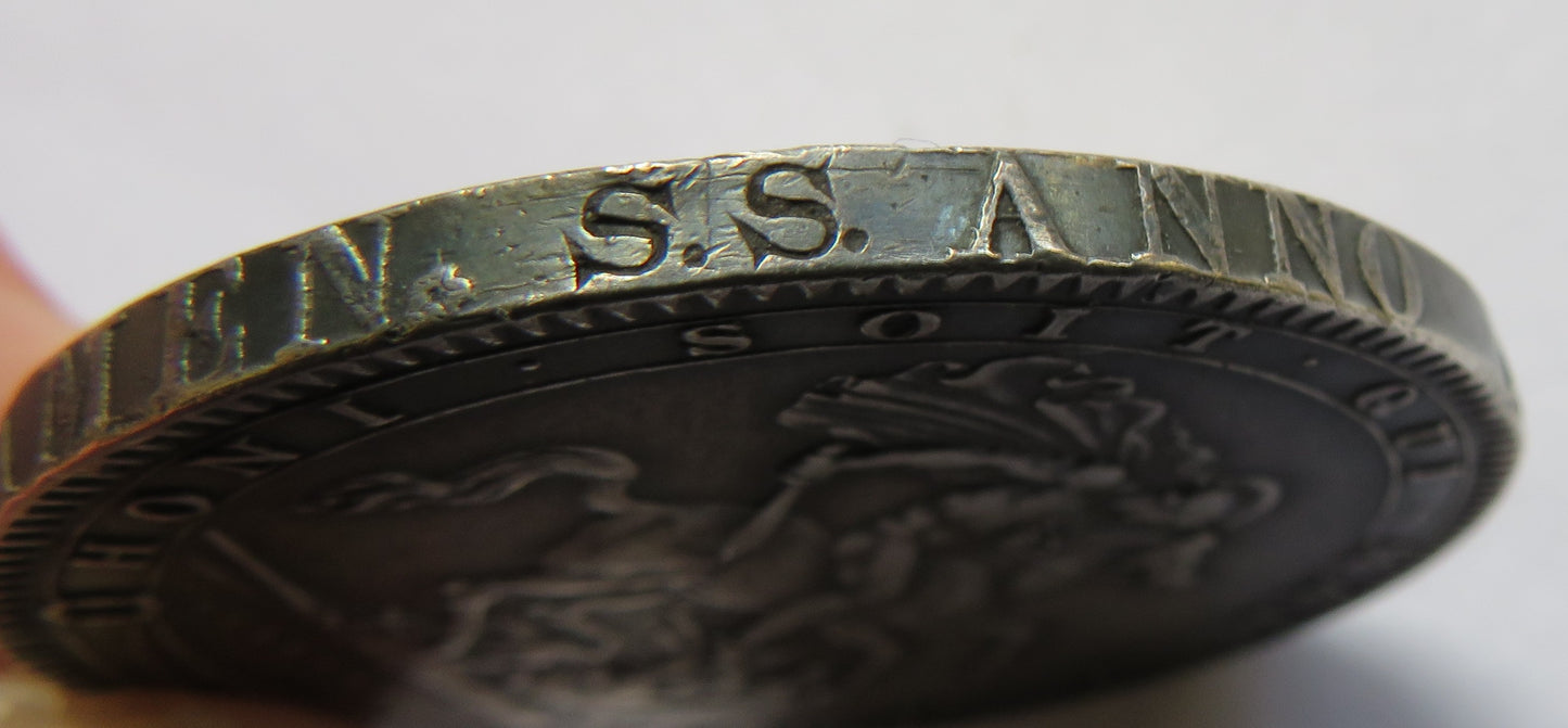 1819 LIX King George III Silver Crown Coin Good Details (Ex Mount)