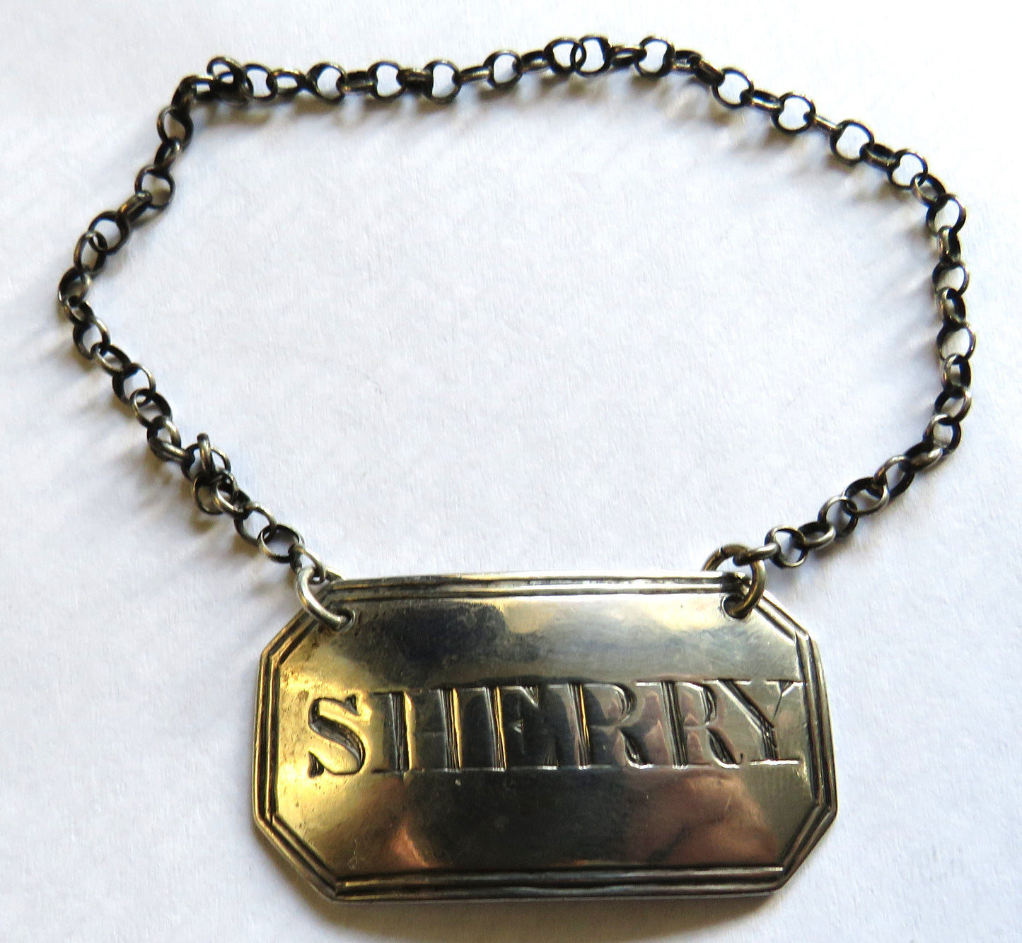 Antique Georgian Silver "Sherry" Decanter Label Hallmarked Edinburgh William Marshall