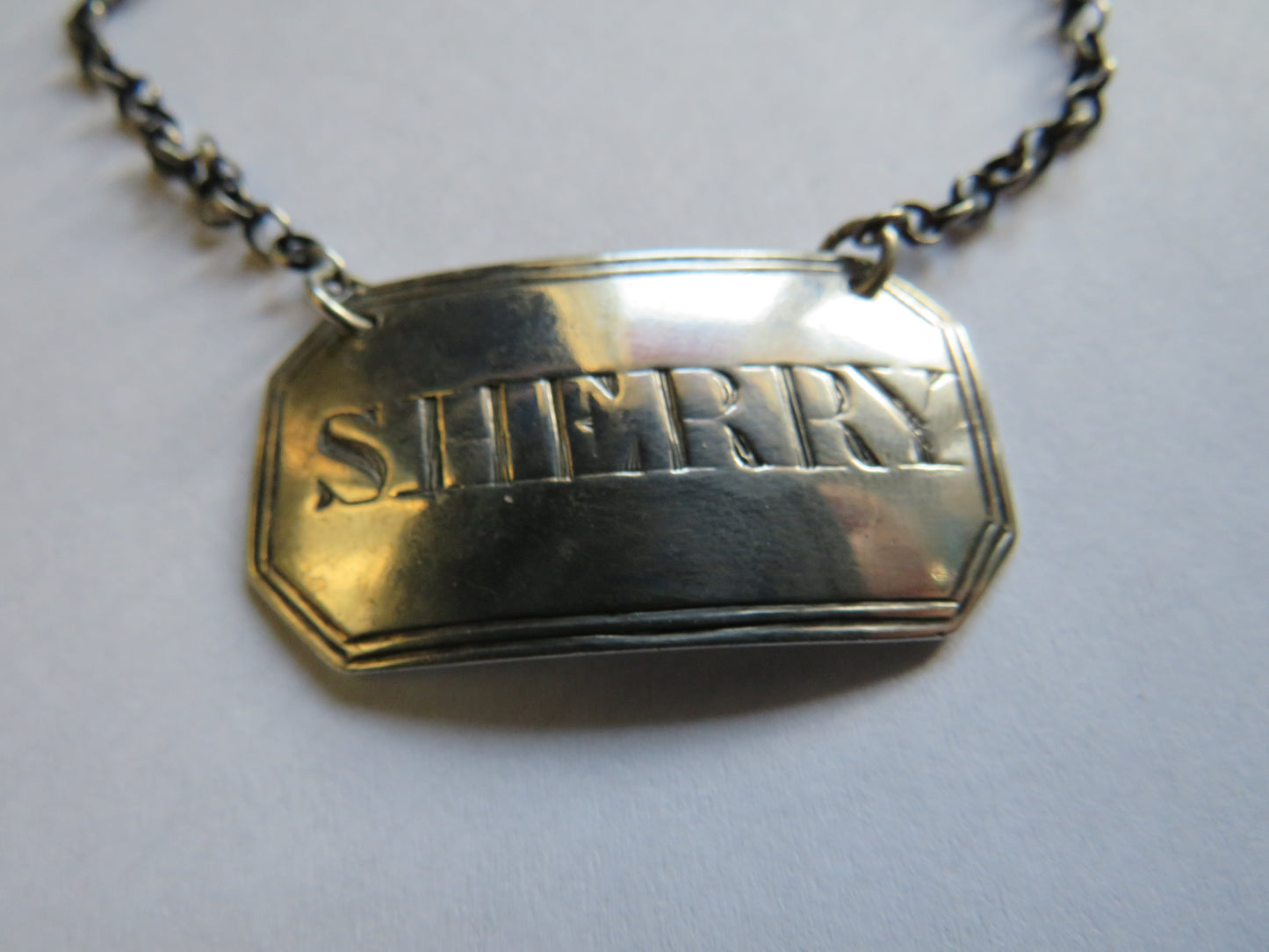 Antique Georgian Silver "Sherry" Decanter Label Hallmarked Edinburgh William Marshall