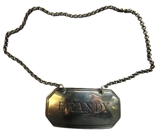 Antique Georgian Silver "Brandy" Decanter Label Hallmarked London 1796 Thomas Phipps & Edward Robinson