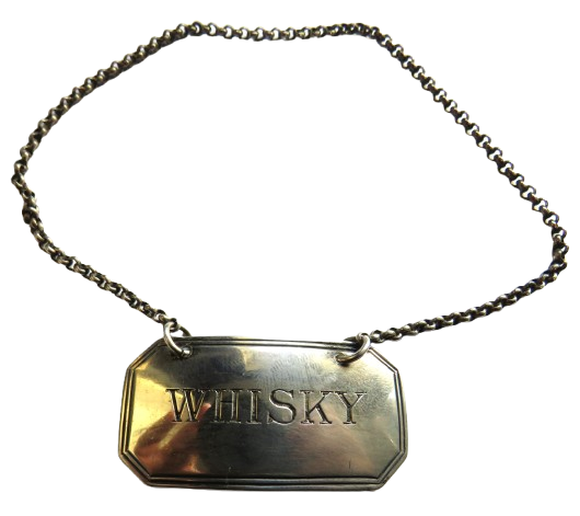 Antique Georgian Silver "Whisky" Decanter Label Hallmarked London 1796 Thomas Phipps & Edward Robinson