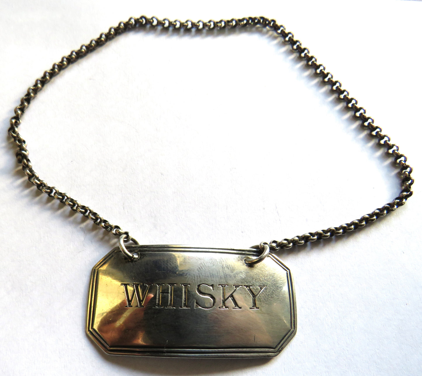 Antique Georgian Silver "Whisky" Decanter Label Hallmarked London 1796 Thomas Phipps & Edward Robinson