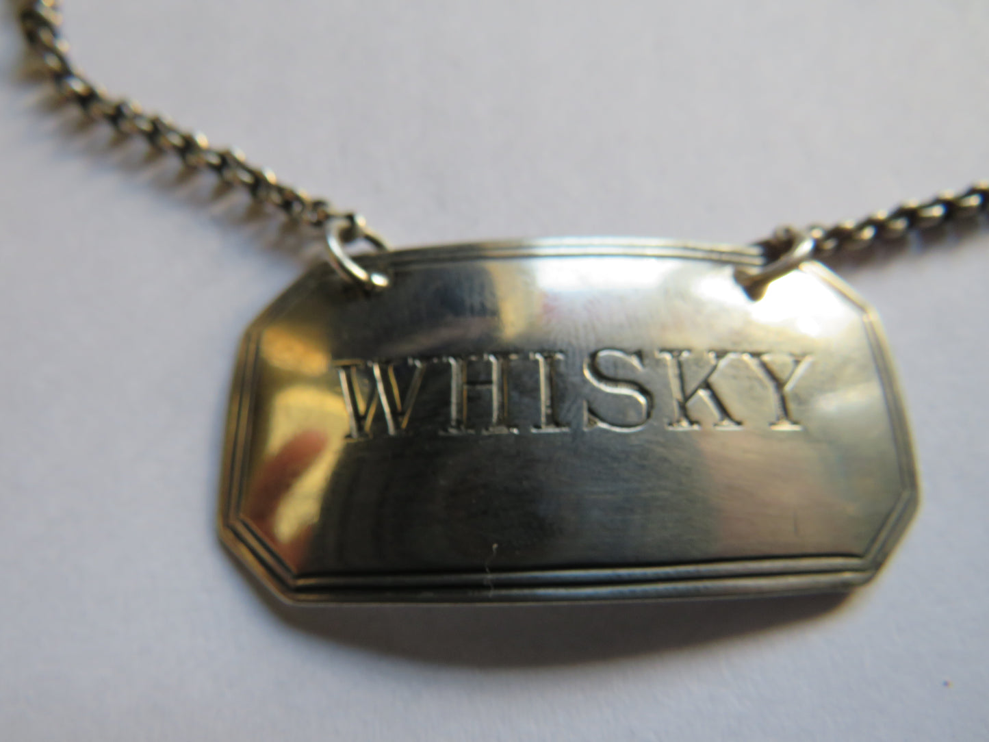 Antique Georgian Silver "Whisky" Decanter Label Hallmarked London 1796 Thomas Phipps & Edward Robinson