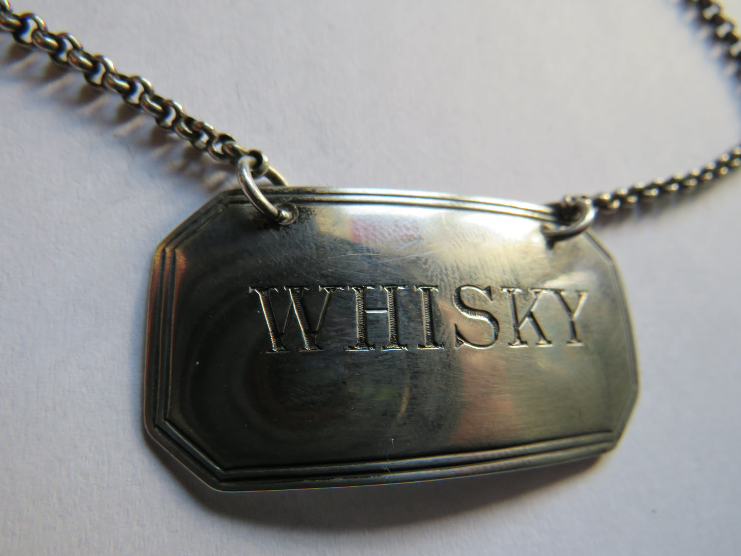 Antique Georgian Silver "Whisky" Decanter Label Hallmarked London 1796 Thomas Phipps & Edward Robinson