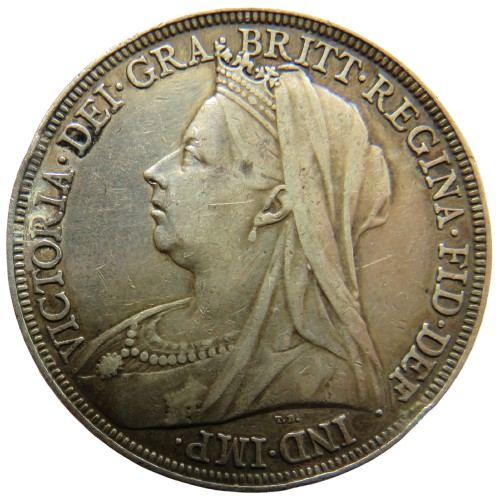 1894 LVII Queen Victoria Silver Crown Coin - Great Britain