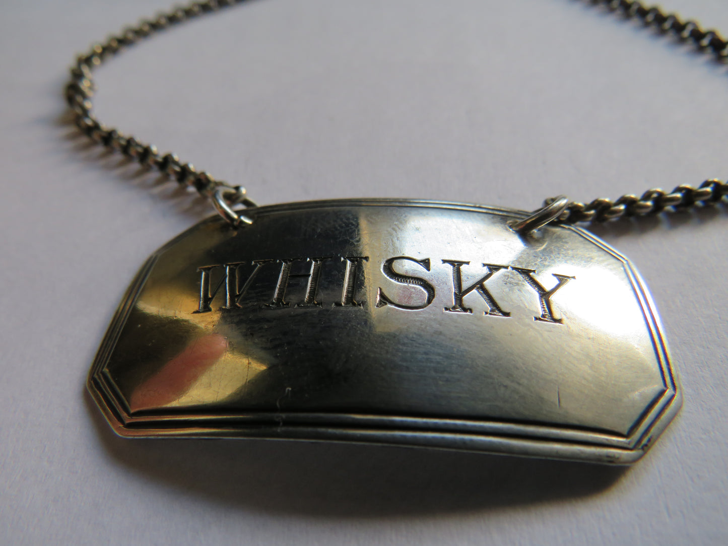 Antique Georgian Silver "Whisky" Decanter Label Hallmarked London 1796 Thomas Phipps & Edward Robinson