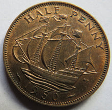 Load image into Gallery viewer, 1950 King George VI Halfpenny Coin In High Grade - Great Britain
