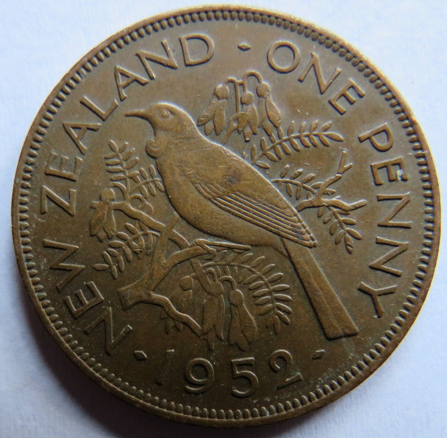 1952 King George VI New Zealand One Penny Coin