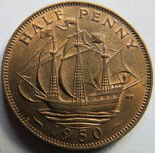 Load image into Gallery viewer, 1950 King George VI Halfpenny Coin In High Grade - Great Britain
