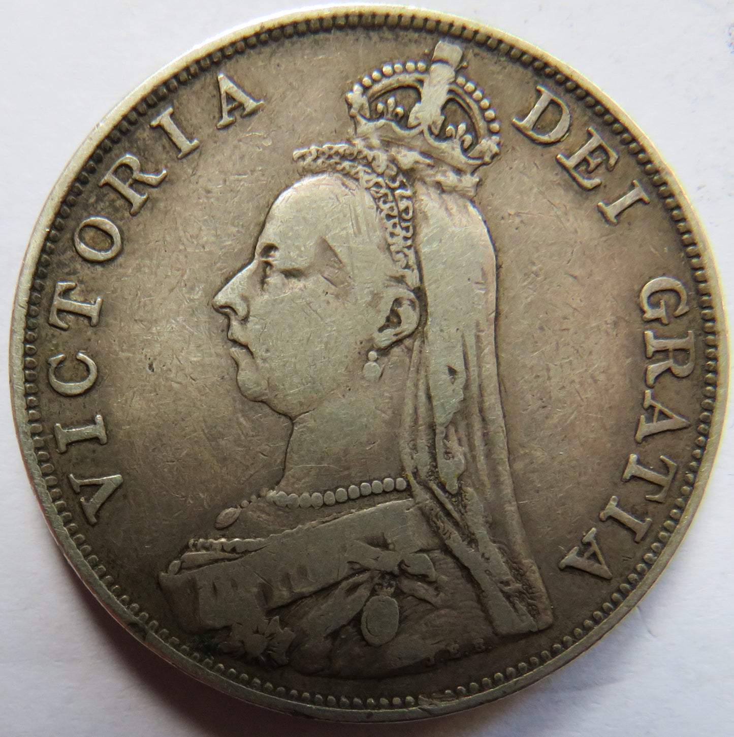 1889 Queen Victoria Jubilee Head Silver Double Florin Coin