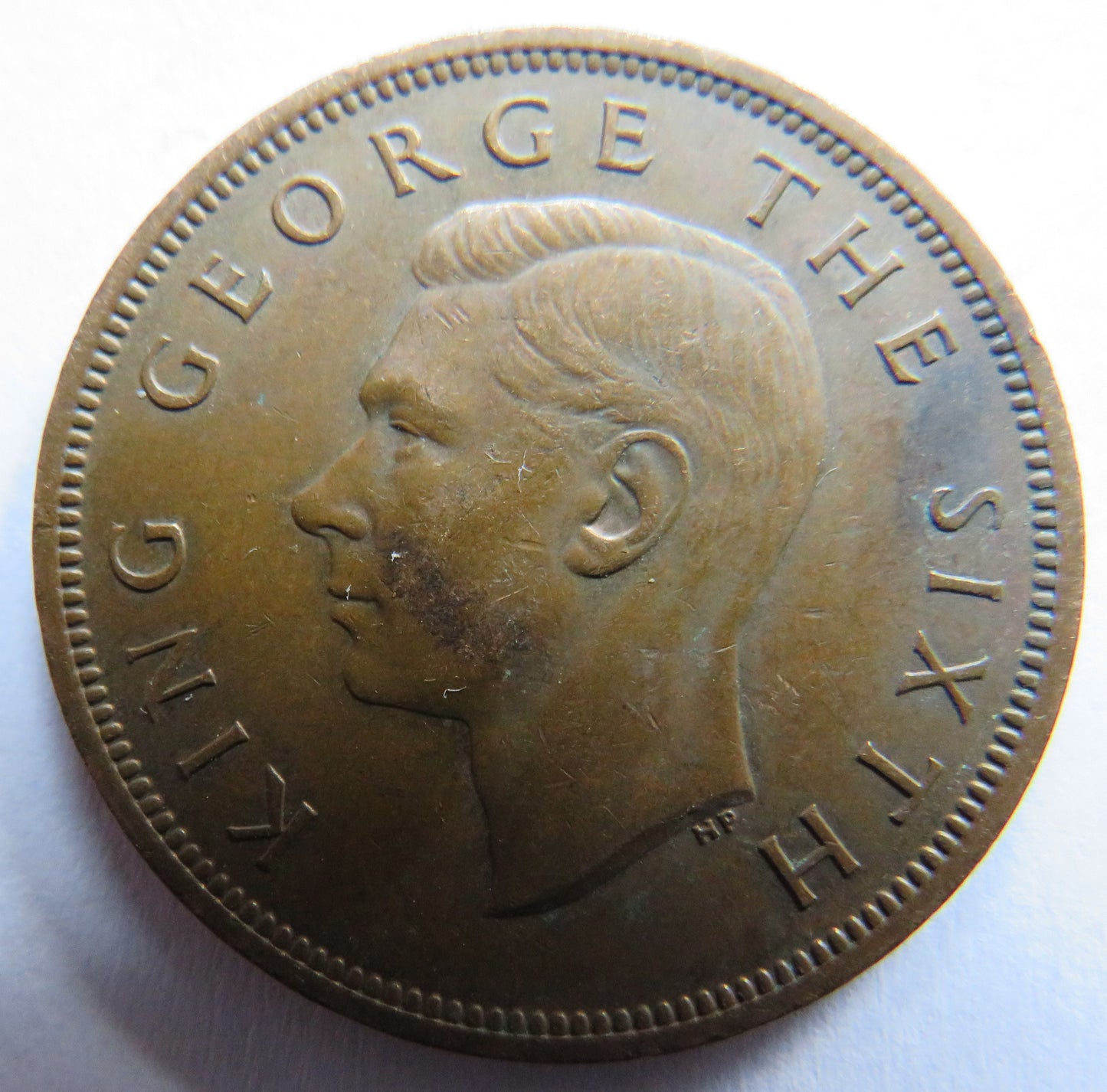 1952 King George VI New Zealand One Penny Coin
