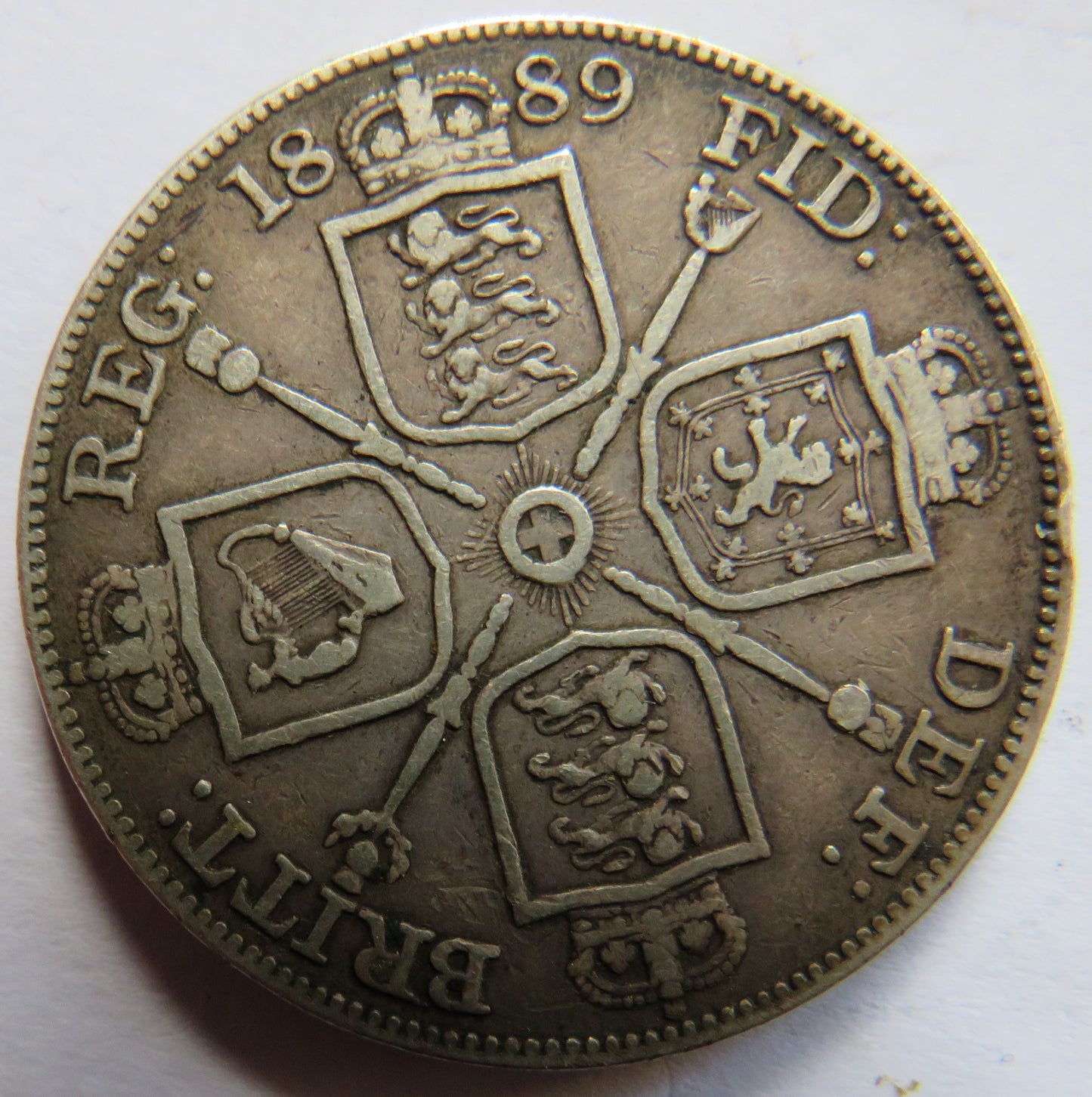 1889 Queen Victoria Jubilee Head Silver Double Florin Coin