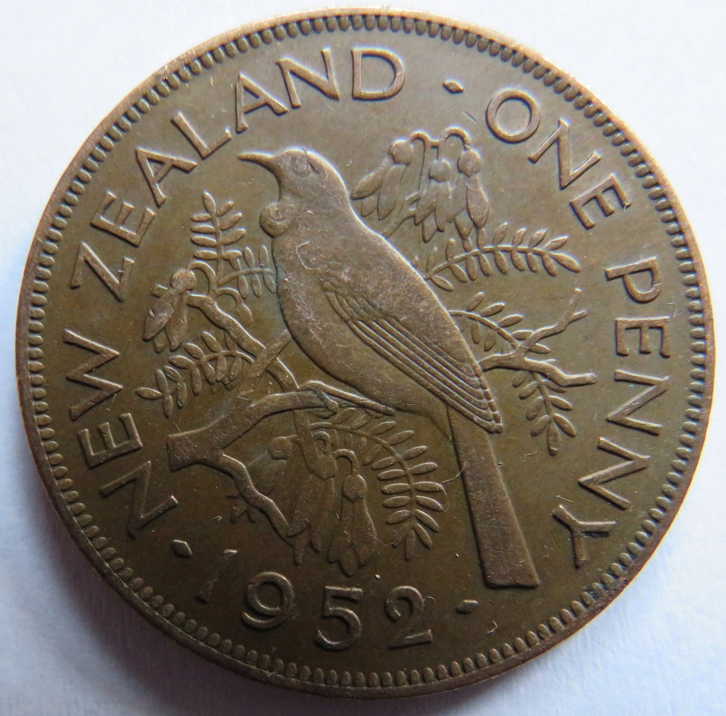 1952 King George VI New Zealand One Penny Coin