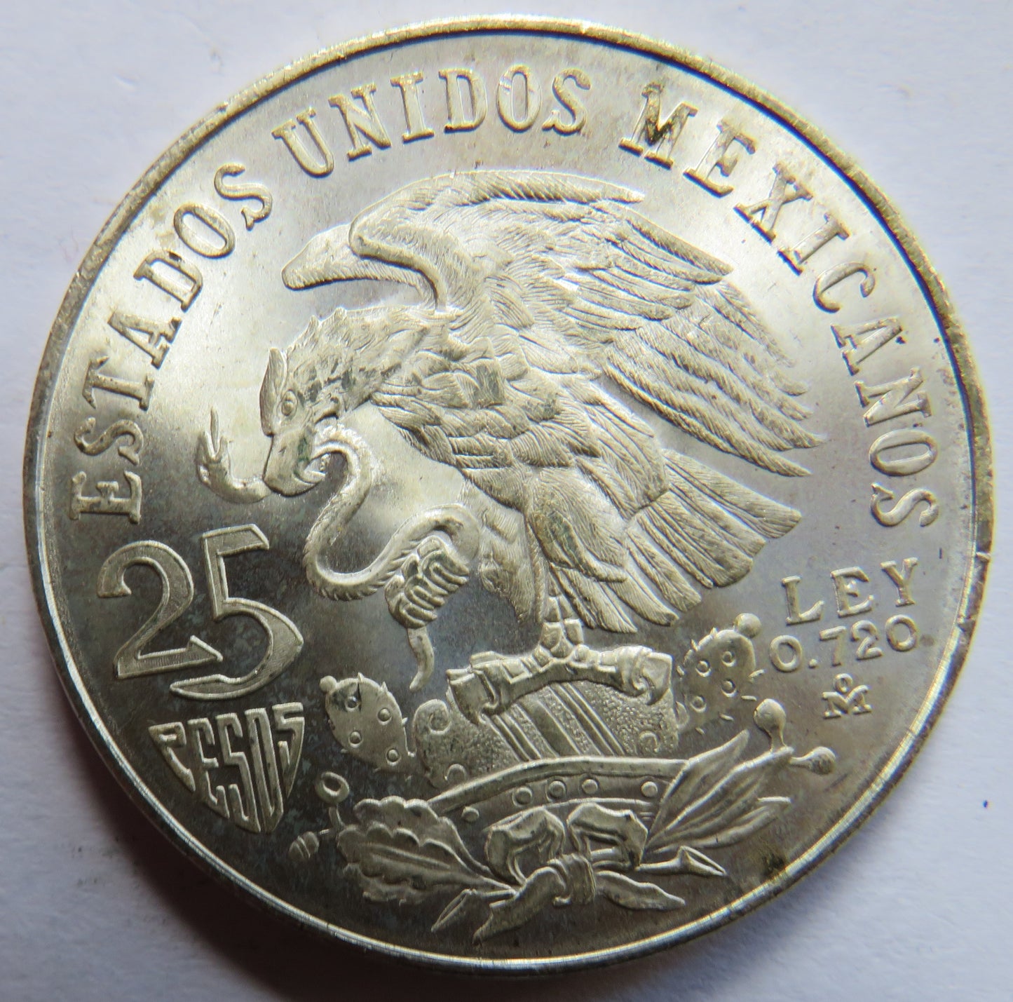 1968 Mexico Silver 25 Pesos Coin