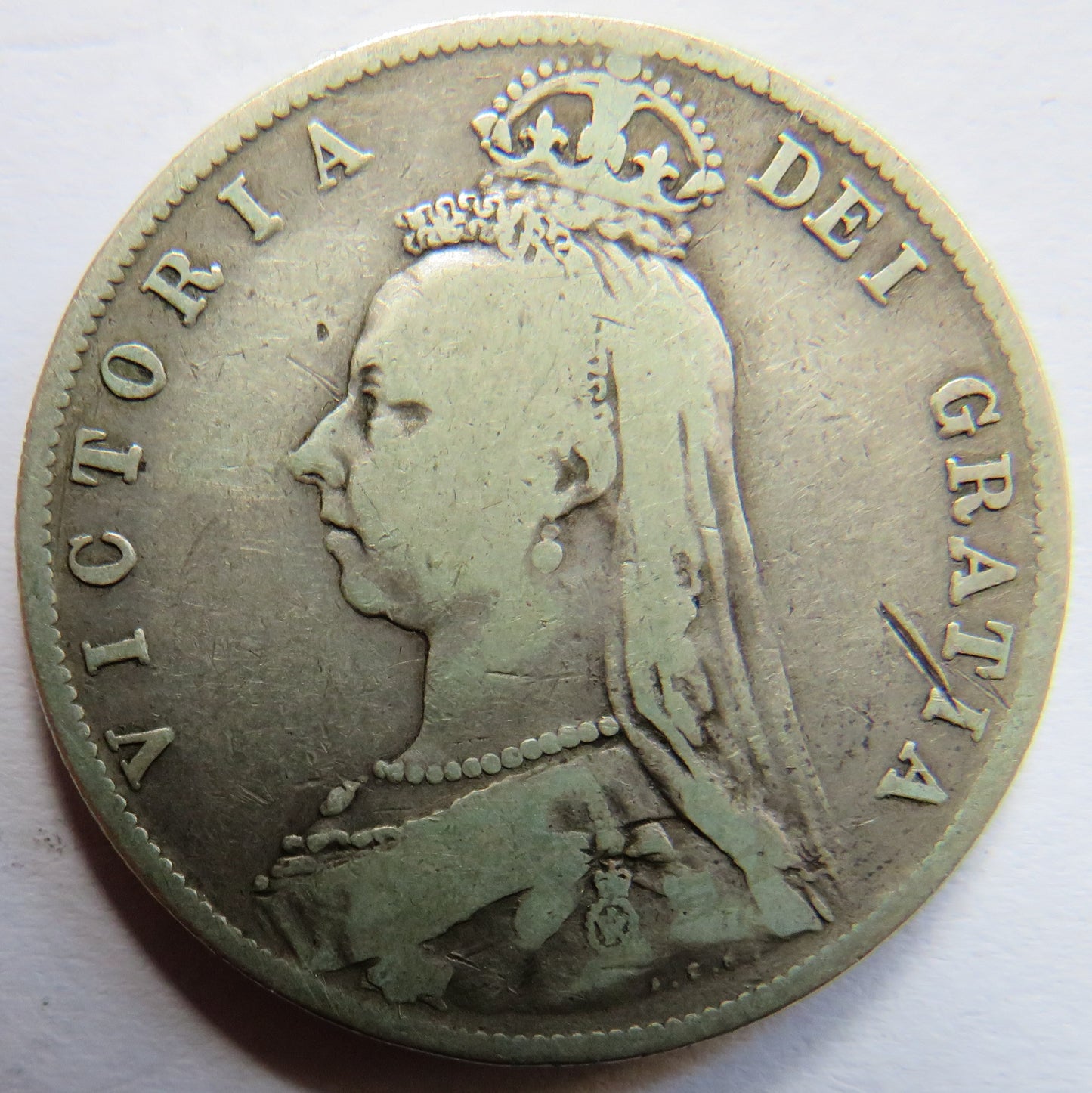 1887 Queen Victoria Jubilee Head Silver Halfcrown Coin - Great Britain