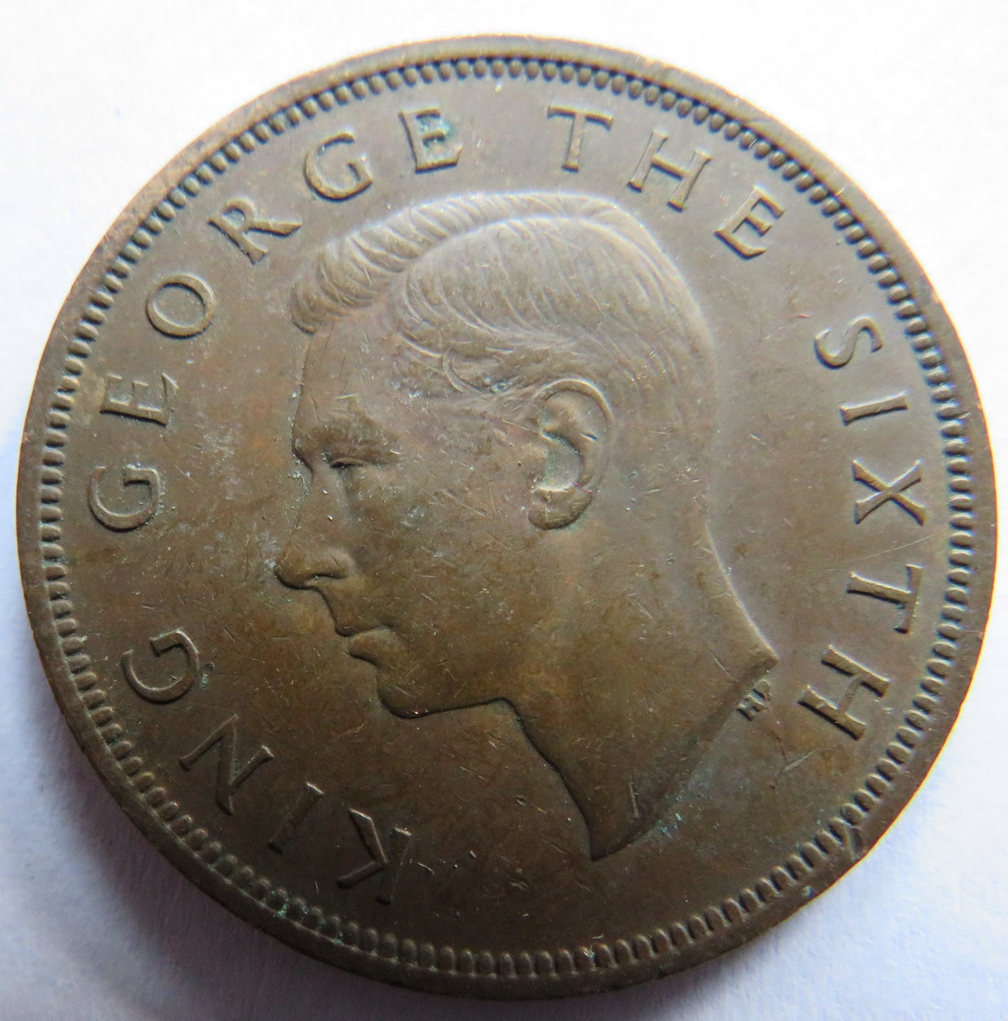 1951 King George VI New Zealand One Penny Coin