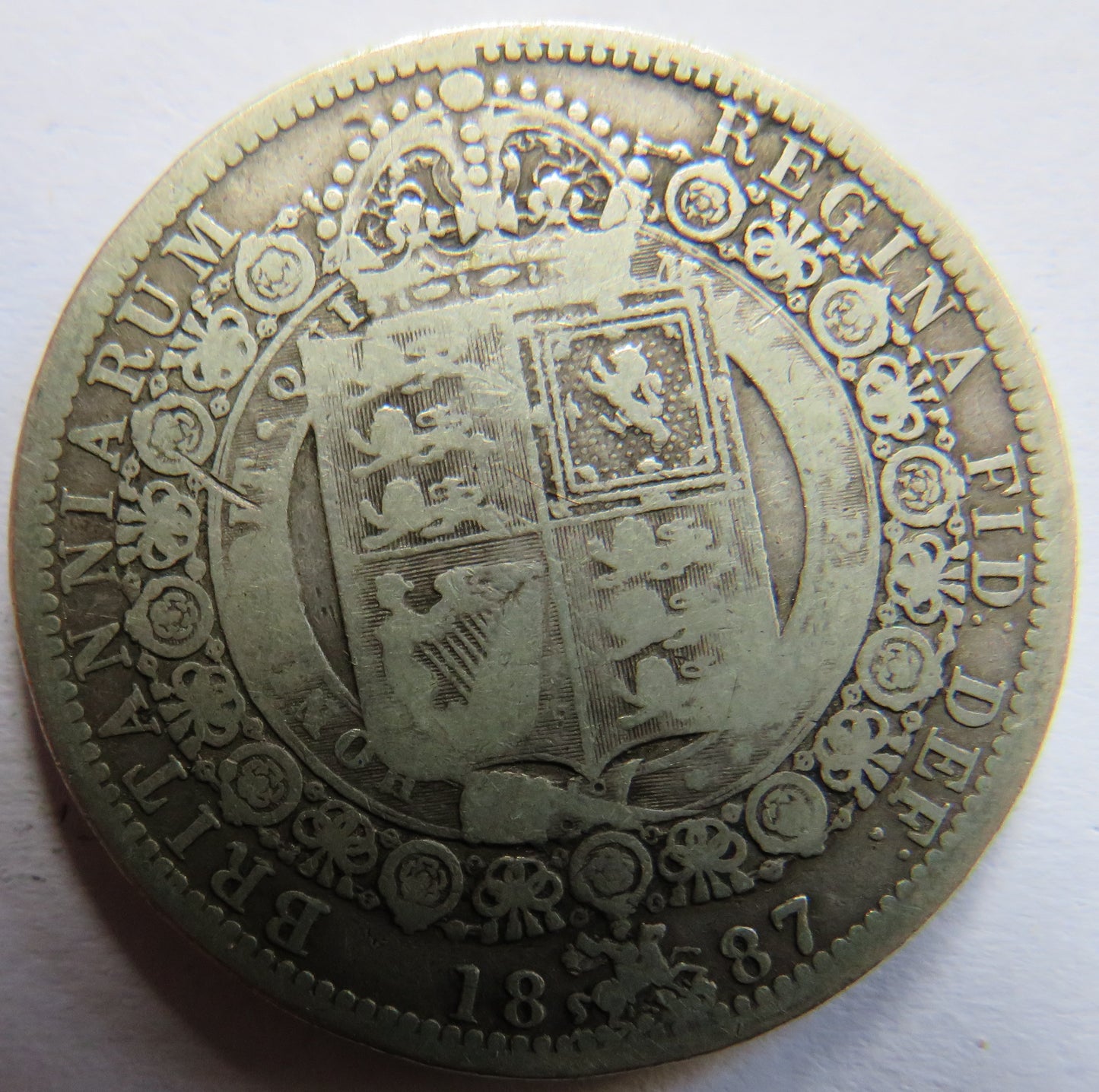 1887 Queen Victoria Jubilee Head Silver Halfcrown Coin - Great Britain