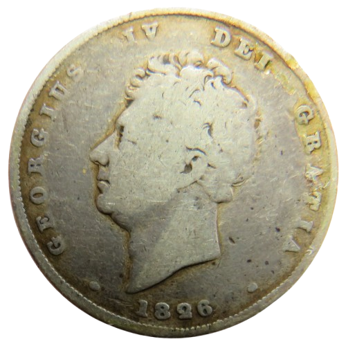 1826 King George IV Silver Shilling Coin - Great Britain