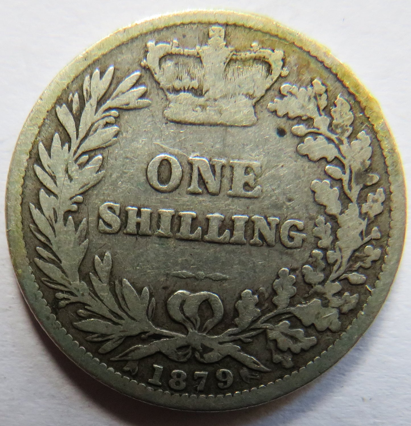 1879 Queen Victoria Young Head Silver Shilling Coin - Great Britain