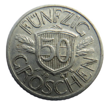 Load image into Gallery viewer, 1947 Austria 50 Groschen Coin
