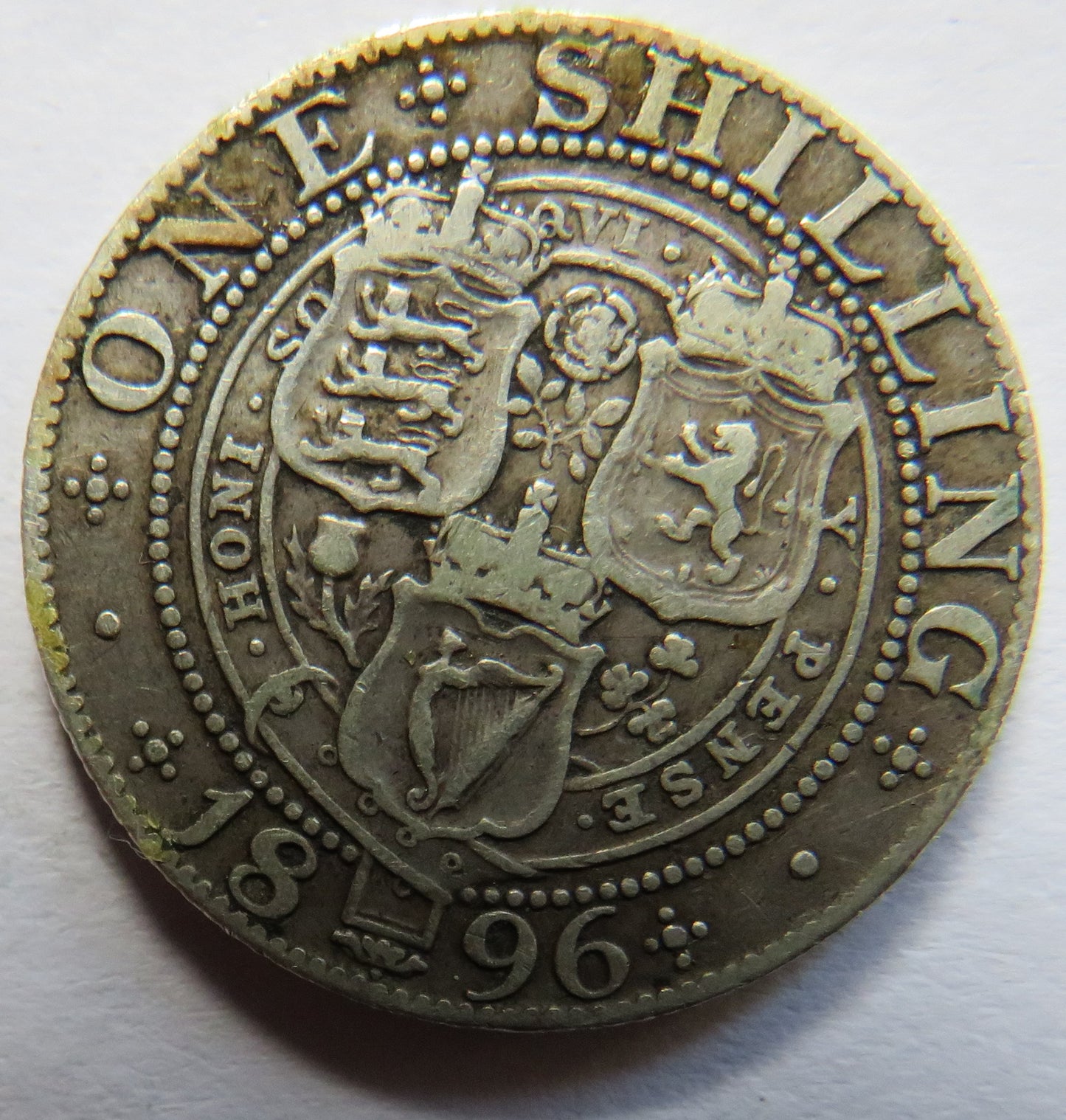 1896 Queen Victoria Silver Shilling Coin - Great Britain