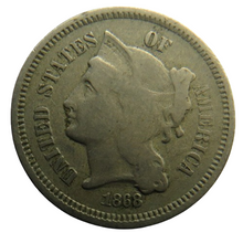 Load image into Gallery viewer, 1868 United States of America Three Cents Coin
