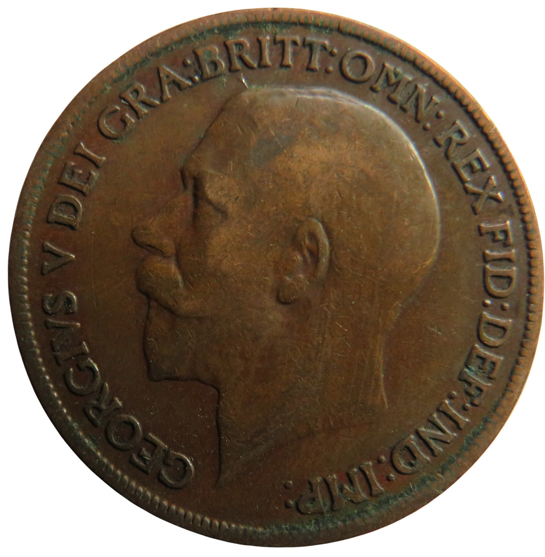 1918-KN King George V One Penny Coin - Great Britain