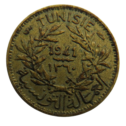 1941 Tunisia 50 Centimes Coin