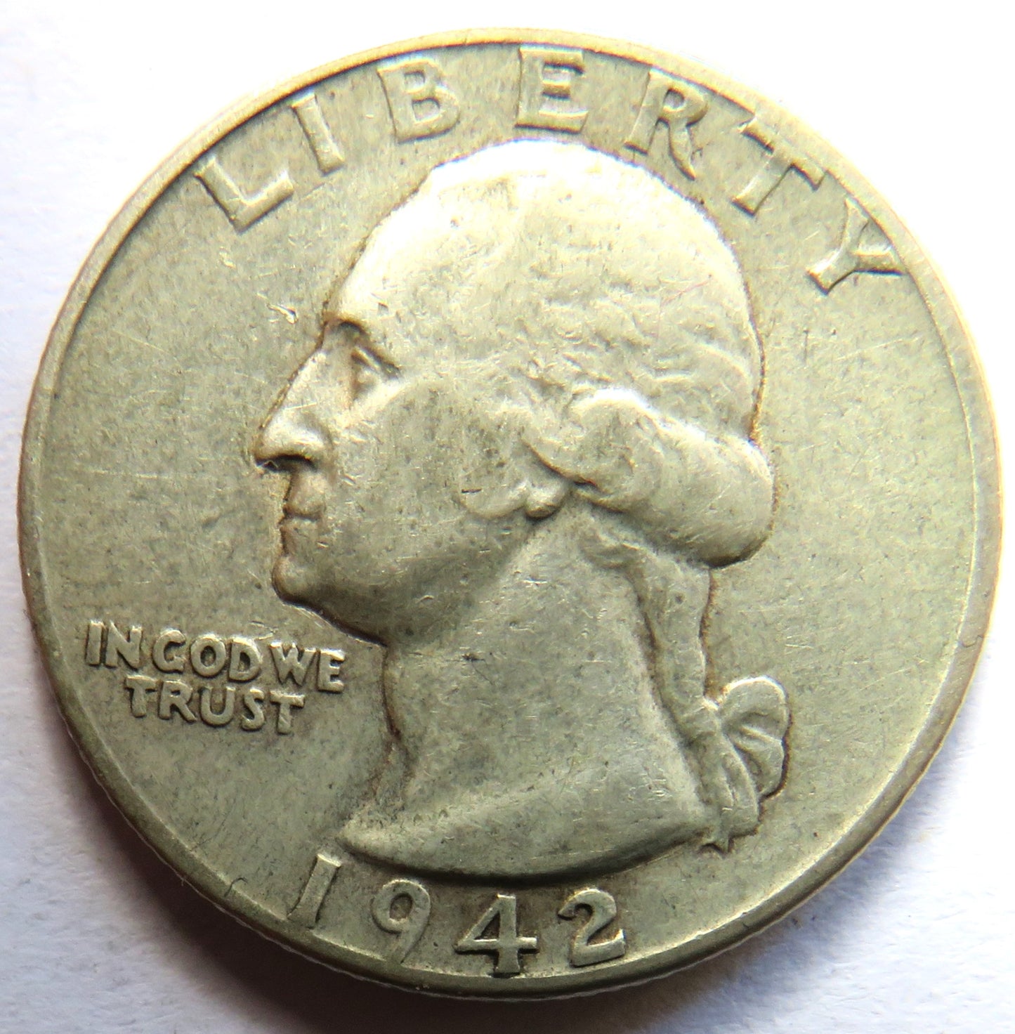 1942 USA Washington Silver $1/4 Quarter Coin