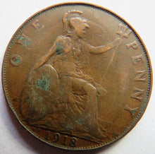 Load image into Gallery viewer, 1918-KN King George V One Penny Coin - Great Britain
