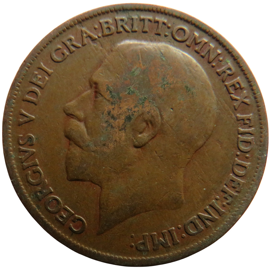 1918-KN King George V One Penny Coin - Great Britain